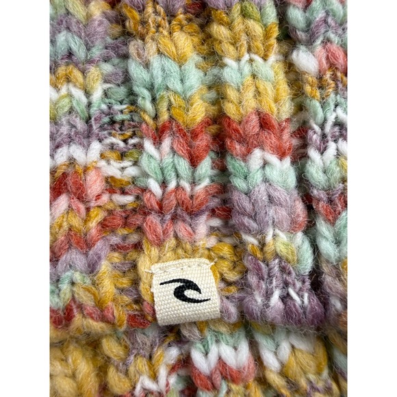 Rip Curl Colorful Striped Knit Mock Neck Sweater Size Large - Picture 3 of 9
